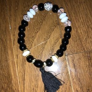 Black gemmed bracelet